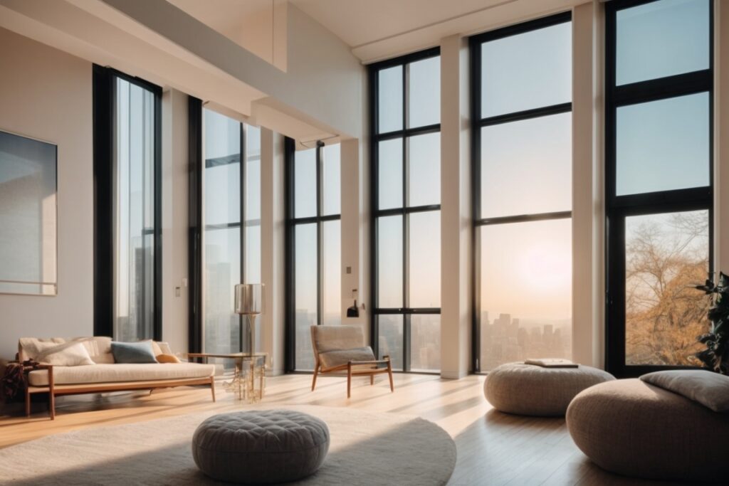 New York home interior with UV blocking window film installed