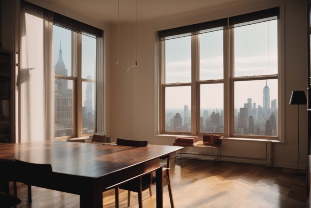 Drafty New York apartment with low-e window film installation