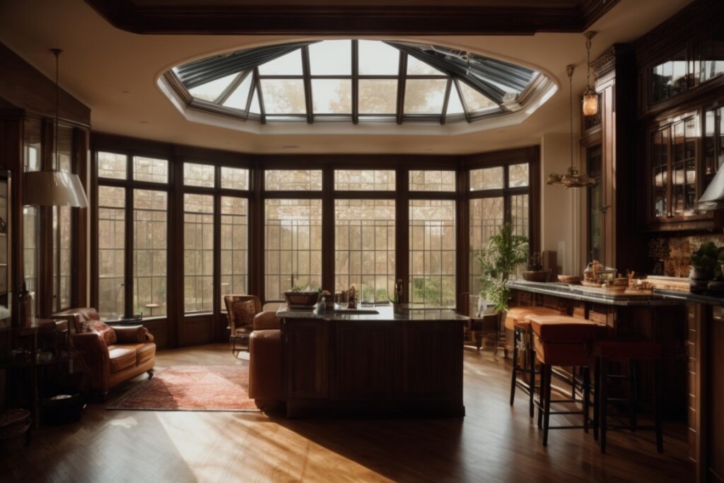 interior of cozy New York home showing UV protective window film