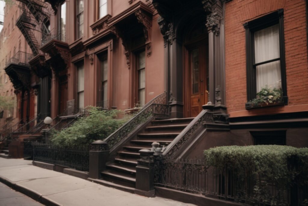 Historic brownstone in Manhattan with subtle window tinting