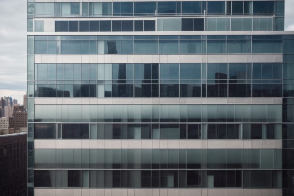 High-rise office building in New York with spectrally selective window films
