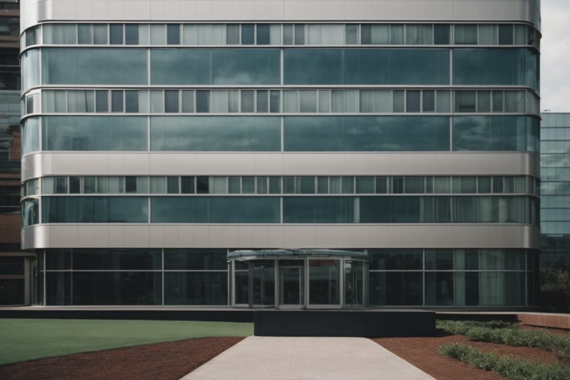 modern urban building with climate control window film
