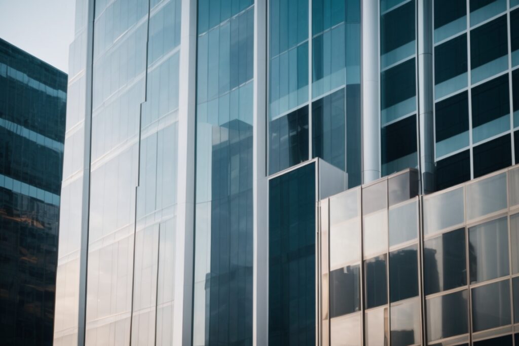 modern office building with thermal window film in New York